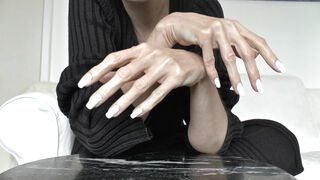 Beautiful Hands - White Long Fingernails