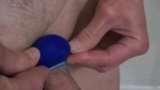 Shaving and cumming with cock & ball strap vibrator!!!