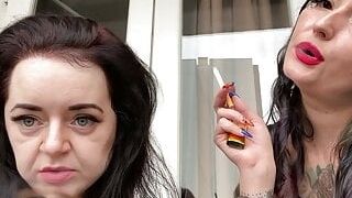 Smoking and vaping fetish with Mistress Lara and Dominatrix Nika