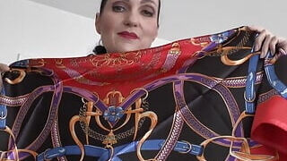 Lady Victoria Valente Satin Headscarves Fashion Show, Leather and Satin, Scarf Queen