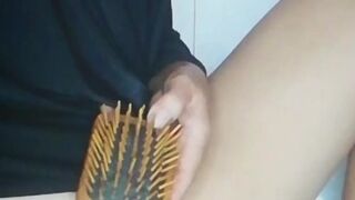 'My Pakistani Step Sister masturbated with a hair brush, caught and got creampie fuck'