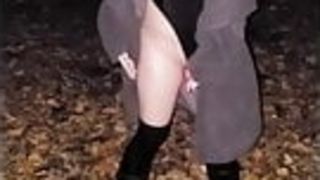 Went To The Park At Night Wearing Only My Crothless Bodysuit & Jacket (Pussy Plugged)