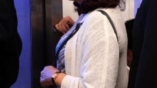 Asian girl fingered while working in public