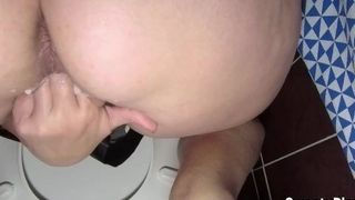 'Morning peeing with creampie dripping pussy'