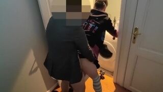 'A femboy gets stuck in the washing machine so his stepdad comes to help him and destroys his ass'