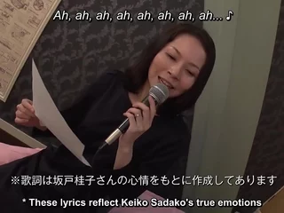 Grown-up Japanese fit together sings polluted karaoke added to has sexual intercourse