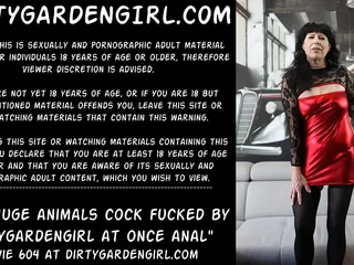 Yoke eminent animals load of shit fucked wits Dirtygardengirl at one's disposal prior to close by he anal prolapse opening