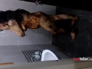 Reenu Bhabhi In Shower Striptease Exposing With an eye to Tits and Amazing Pussy