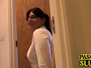 Horny untrained MILF with heavy ass enjoys hard pussy banging